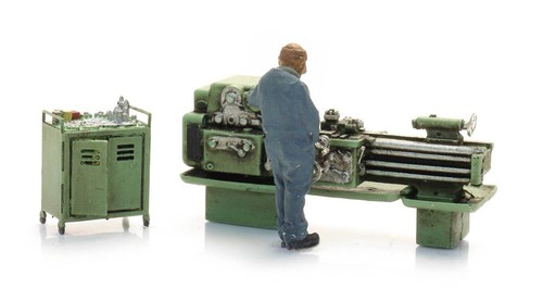 Metalworking lathe with figure - lathe,