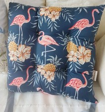4 New Roseley Seat Chair Cushion Pads Flamingo Floral Indoor / Outdoor 