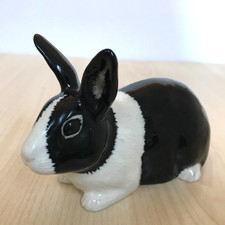 Quail Ceramics Dutch Rabbit Figurine Ornament Hand Painted Stoneware 12cm Long