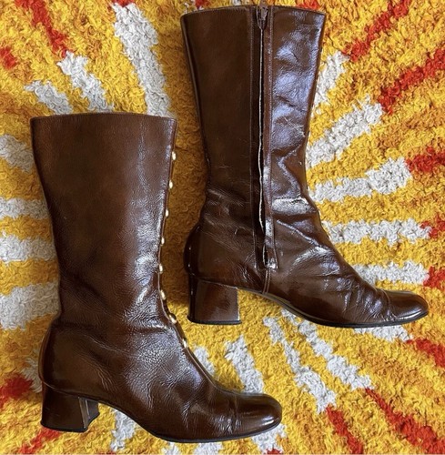 Vintage 60s brown - , patent