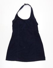 Topshop Womens Blue Polyimide Pinafore/Dungaree Dress Size 12 Halter Zip
