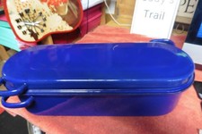 Beautiful Blue Enamelware salmon Fish Kettle Poacher Steamer Pan & Lid