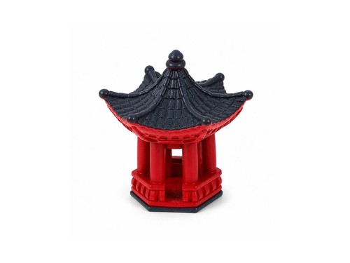 Red pagoda figurine - pagoda,