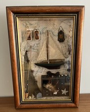Nautical Ship In Shadow Box Maritime Navy Knot Displays Models 45cm x 31cm