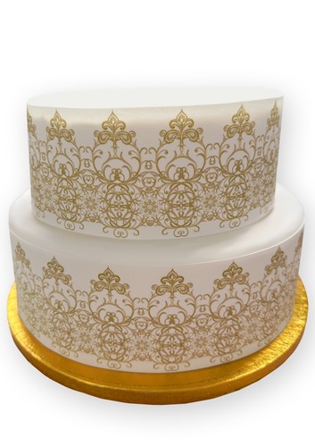 Edible icing gold lace effect - lace,