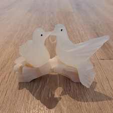 Vintage hand carved love Bird doves onyx Agate Marble stone figurines