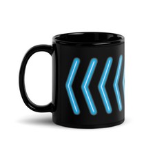 WALTZER Car Blue Neon - FunFair / Carnival Ride / Tea / Coffee Mug - Black