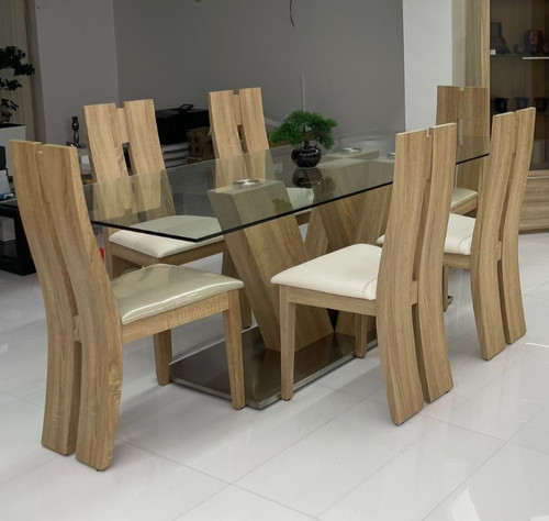 Modern glass seater dinning - 6,