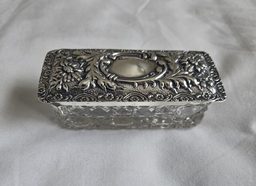 Rectangular cut glass trinket - cut,