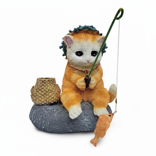 Fishing cat garden ornament - cat,