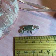  Vintage 925 solid Sterling Silver Wheelbarrow dangle Charm VGC Articulated