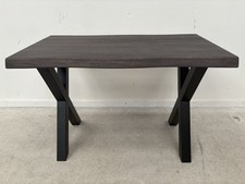 Bodahl @ Furniture Village Terra Raw Edge Oak Bar Table X Legs RRP £1399 Smoked