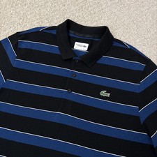 Lacoste Polo Shirt Size FR8 3XL XXXL Mens Blue Stripe Classic Fit Short Sleeve
