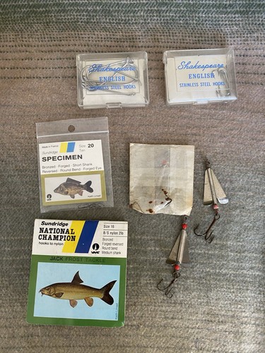 Various vintage fishing hooks - vintage,