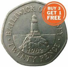 20P BAILIWICK OF JERSEY ELIZABETH 2ND CHOICE OF DATE 1968 TO 2016