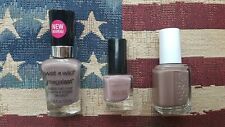 3pc nail polish set: Wet N Wild Wet Cement, Essie Glamour Purse and Max Factor 