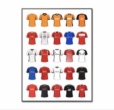 Salford City Football Shirt, Salford City Football Poster, Classic Kit, A4 Print