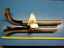 AFTER MARKET CUSTOM  SLASH CUT EXHAUST  1 X SILENCER +  DUMMY COVER PROJECT V TW