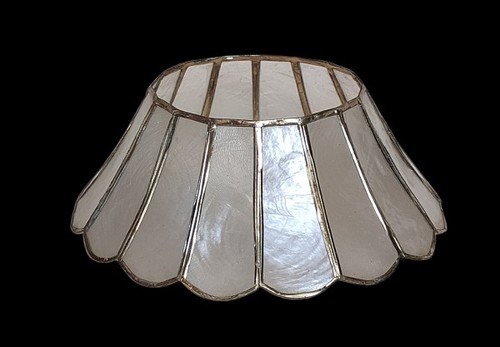 Vintage capiz shell lampshade - shell,