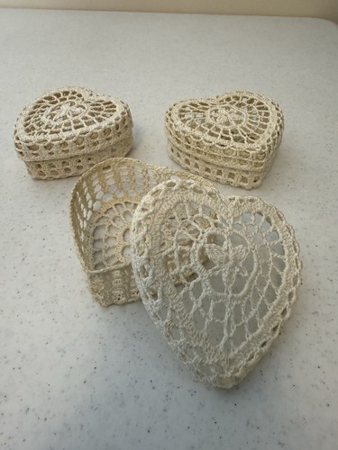 Crocheted heart trinket - crocheted,