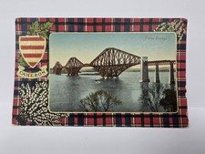 Vintage Valentine’s Postcard Forth Bridge Clan Cameron Tartan British 