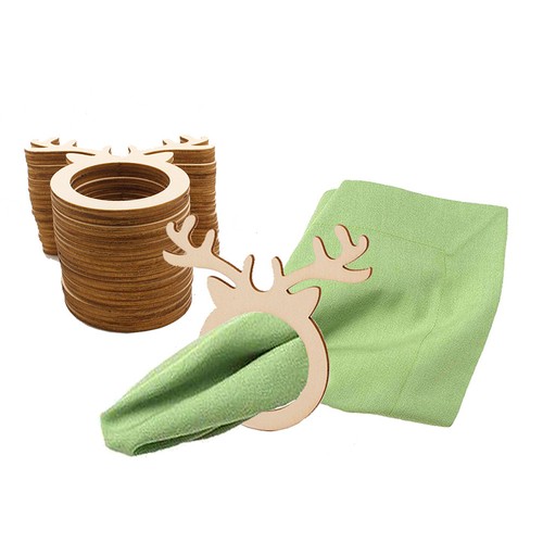 Pcs wood napkin rings - 10,