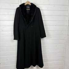 ALEX CO Coat Womens Size UK 12 Black Wool Cashmere Maxi Overcoat Luxury Gothic