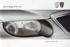 Rover 25 45 75 Streetwise City Rover May 2004 UK PRICES & OPTIONS brochure 