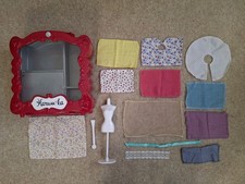 Harumika Doll Dress Making Dress Set with Fabrics, Mannequin and Stand