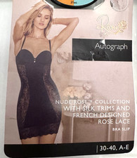 M & S ROSIE AUTOGRAPH BRA SLIP STRAPLESS PADDED BLACK