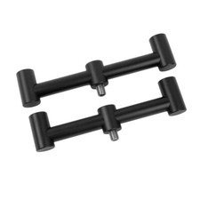 Two Rod Buzz Bars Carp Fishing 16mm Chunky aluminum Black  5" & 6" Coarse 2 Bar