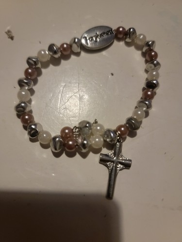 Vintage bracelet cross - , beads
