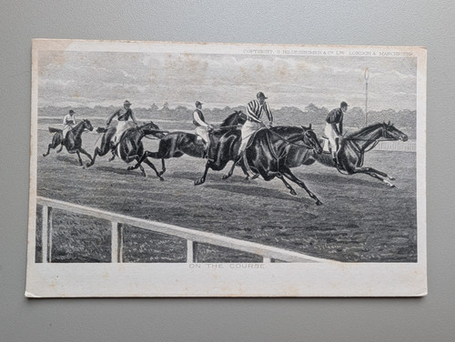 Old postcard sport horse - old,