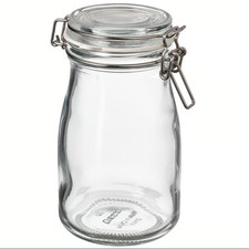 2x NEW IKEA KORKEN Glass Bottle Jar with Lid 0.4L – Reusable Airtight Storage