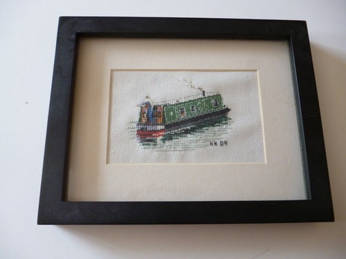 Narrowboat embroidered cross - narrowboat,