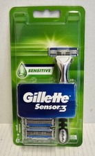 Gillette Sensor 3 sensitive Razor Handle +6 blades handle fits any sensor blade