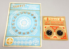 Vintage Snap Fasteners Press Studs-Giant All British & The Toppit-Czechoslovakia