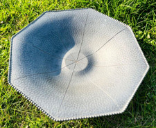 Civic Pewter T. Land & Sons pedestal bowl Hammered Patina 1920’s Arts & Crafts