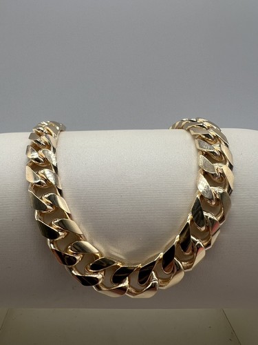 9ct solid gold heavy cuban - solid,
