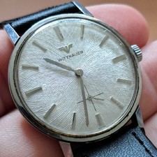 Mens 1960s Wittnauer Manual Dress Watch, Fancy Textured Dial,  VGC, Runs