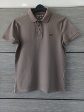 Mens Abercrombie & Fitch Don't Sweat It Polo Shirt Khaki Size S VGC