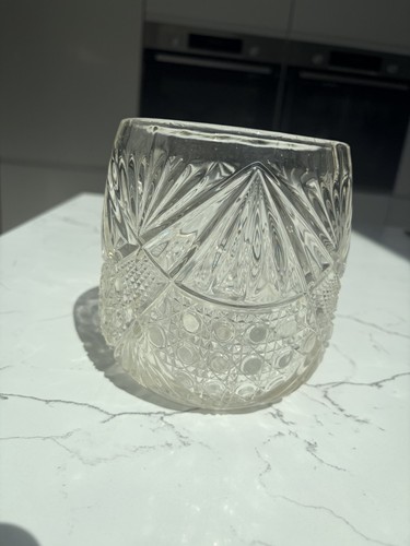 Vintage crystal vase large - vintage,