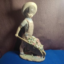 Lladro Wheelbarrow W/ Flowers