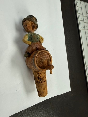 Vintage carved wood bobble - vintage,