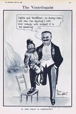 BRUCE BAIRNSFATHER The Ventriloquist - Antique Comic Print 1922