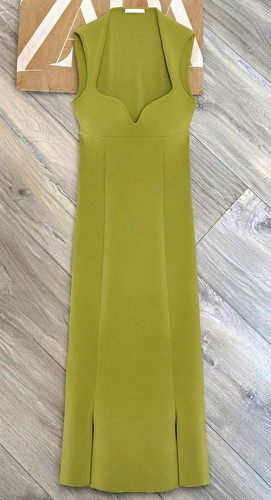 Zara green neck maxi dress - zara,