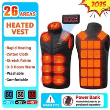 Thermal Heated Vest Warm Gilet Winter USB Electric Jacket Men Women Heating Coat