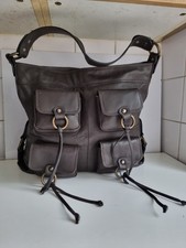 M&S DESIGNER WOMENS DARK BROWN LEATHER EXTRA LARGE SATCHEL SHOULDER HANDBAG BAG