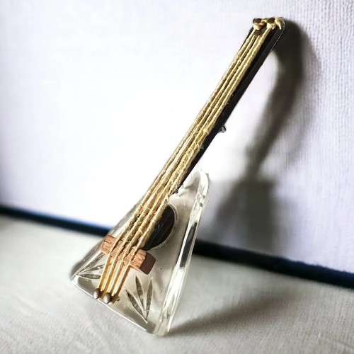 Lucite bakelite guitar - guitar, brooch