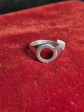Large Sterling Silver Mens Symbol Ring Size Z.5 925